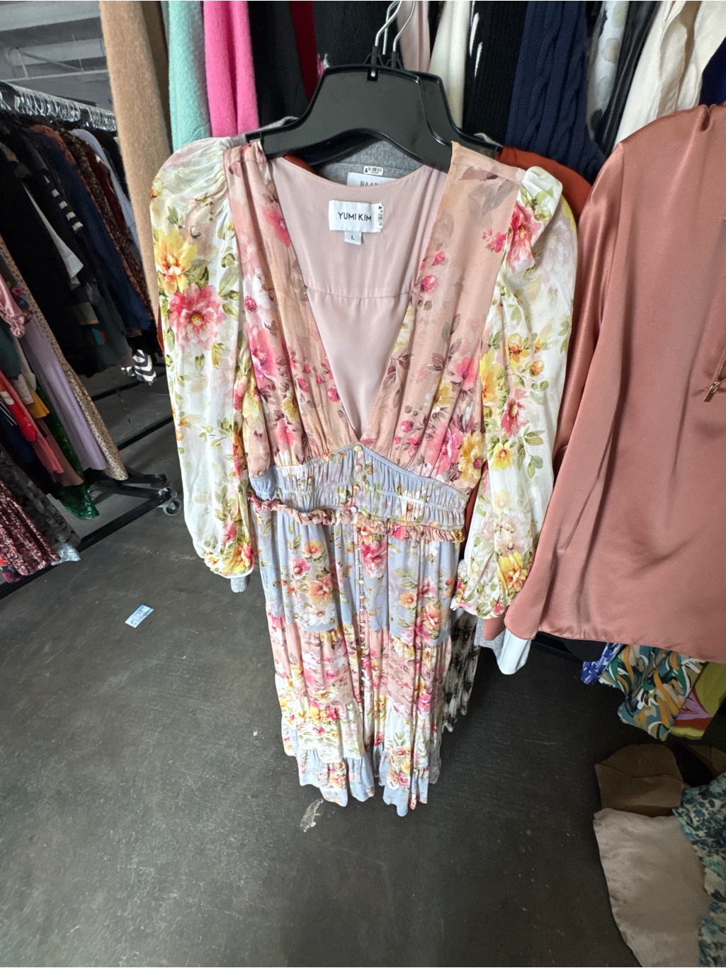 Yumi Kim Pastel Floral Maxi Dress In Blush And Cream